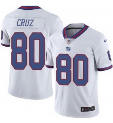Nike Giants #80 Victor Cruz White Mens Stitched NFL Limited Rush Jersey