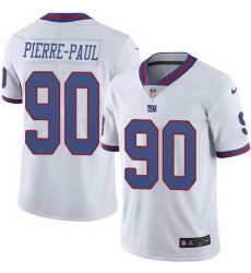 Nike Giants #90 Jason Pierre Paul White Mens Stitched NFL Limited Rush Jersey