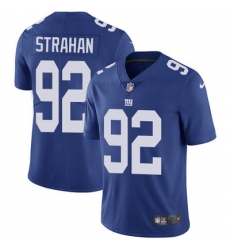 Nike Giants #92 Michael Strahan Royal Blue Team Color Mens Stitched NFL Vapor Untouchable Limited Jersey