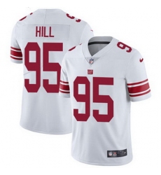 Nike Giants #95 B J Hill White Mens Stitched NFL Vapor Untouchable Limited Jersey