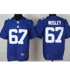 Nike New York Giants 67 Brandon Mosley Blue Elite NFL Jersey
