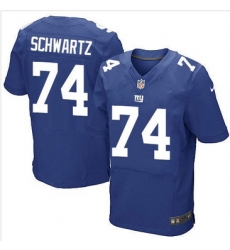 Nike New York Giants #74 Geoff Schwartz Royal Blue Team Color Men 27s Stitched NFL Elite Jersey
