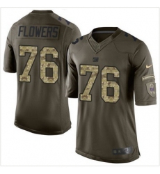 Nike New York Giants #76 Ereck Flowers Green Men 27s Stitched NFL Limited Salute to Service Jersey