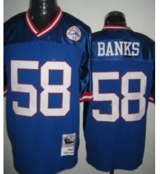 nfl New York Giants 58 Banks Throwback blue