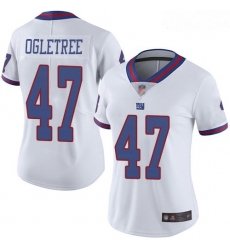 Giants #47 Alec Ogletree White Women Stitched Football Limited Rush Jersey