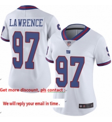 Giants 97 Dexter Lawrence White Women Stitched Football Limited Rush Jersey