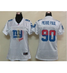 NEW Womens New York Giants 90 Pierre-Paul White Jerseys