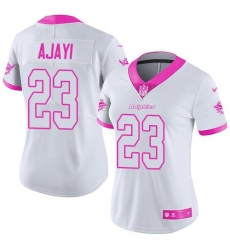 Nike Dolphins #23 Jay Ajayi White Pink Womens Stitched NFL Limited Rush Fashion Jersey
