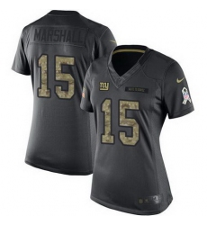 Nike Giants #15 Brandon Marshall Black Womens Stitched NFL Limited 2016 Salute to Service Jersey