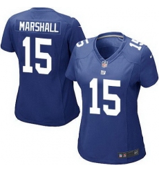 Nike Giants #15 Brandon Marshall Royal Blue Team Color Womens Stitched NFL Elite Jersey