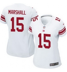 Nike Giants #15 Brandon Marshall White Womens Stitched NFL Elite Jersey