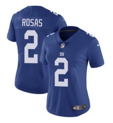 Nike Giants 2 Aldrick Rosas Royal Blue Team Color Womens Stitched NFL Vapor Untouchable Limited Jersey