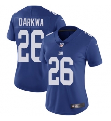 Nike Giants #26 Orleans Darkwa Royal Blue Team Color Womens Stitched NFL Vapor Untouchable Limited Jersey