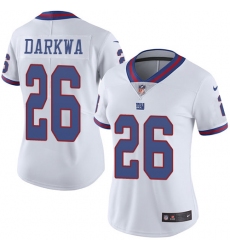 Nike Giants #26 Orleans Darkwa White Womens Stitched NFL Limited Rush Jersey