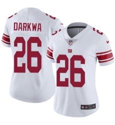 Nike Giants #26 Orleans Darkwa White Womens Stitched NFL Vapor Untouchable Limited Jersey