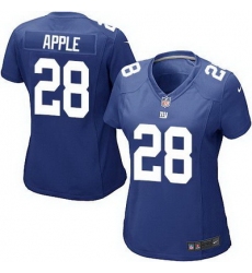 Nike Giants #28 Eli Apple Royal Blue Team Color Womens Stitched NFL Elite Jersey