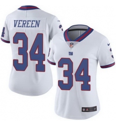 Nike Giants #34 Shane Vereen White Womens Stitched NFL Limited Rush Jersey
