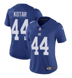 Nike Giants #44 Doug Kotar Royal Blue Team Color Womens Stitched NFL Vapor Untouchable Limited Jersey