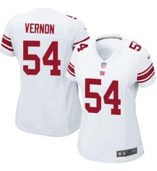 Nike Giants #54 Olivier Vernon White Women's Stitched NFL Elite Jersey