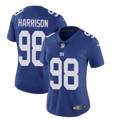 Nike Giants #98 Damon Harrison Royal Blue Team Color Womens Stitched NFL Vapor Untouchable Limited Jersey