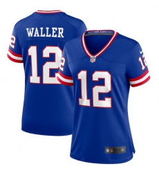 Women New York Giants 12 Darren Waller Royal Classic Retired Player Stitched Game Jersey
