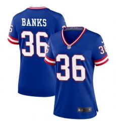 Women New York Giants 36 Deonte Banks Royal Classic Stitched Jersey