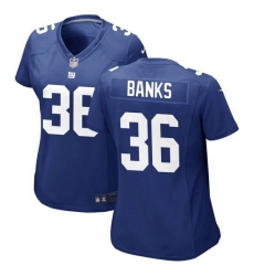 Women New York Giants 36 Deonte Banks Royal Limited Stitched NFL Jersey