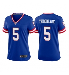 Women New York Giants 5 Kayvon Thibodeaux Royal Classic Retired Player Stitched Game Jersey