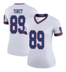 Women Nike New York Giants 89 Kadarius Toney White Rush Stitched NFL Jersey