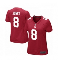 Womens New York Giants 8 Daniel Jones Game Red Alternate Football Jersey