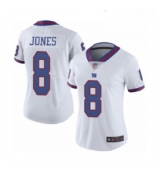 Womens New York Giants 8 Daniel Jones Limited White Rush Vapor Untouchable Football Jersey