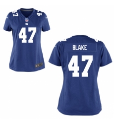 Womens Nike Giants #47 Valentino Blake Blue Jersey