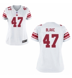 Womens Nike Giants #47 Valentino Blake White Jersey