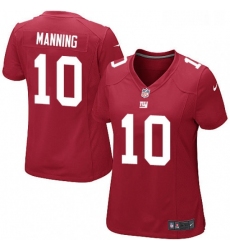 Womens Nike New York Giants 10 Eli Manning Game Red Alternate NFL Jersey