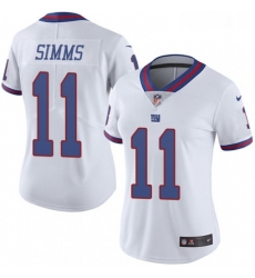 Womens Nike New York Giants 11 Phil Simms Limited White Rush Vapor Untouchable NFL Jersey