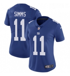 Womens Nike New York Giants 11 Phil Simms Royal Blue Team Color Vapor Untouchable Limited Player NFL Jersey