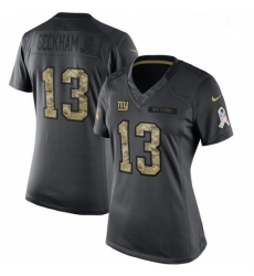 Womens Nike New York Giants 13 Odell Beckham Jr Limited Black 2016 Salute to Service NFL Jersey