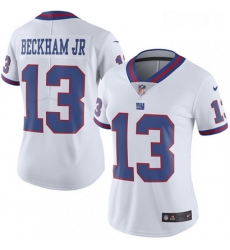 Womens Nike New York Giants 13 Odell Beckham Jr Limited White Rush Vapor Untouchable NFL Jersey