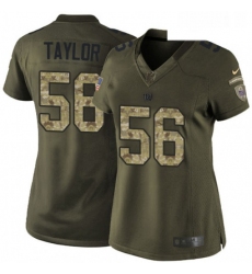 Womens Nike New York Giants 56 Lawrence Taylor Elite Green Salute to Service NFL Jersey