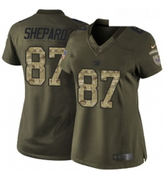 Womens Nike New York Giants 87 Sterling Shepard Elite Green Salute to Service NFL Jersey