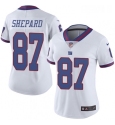 Womens Nike New York Giants 87 Sterling Shepard Limited White Rush Vapor Untouchable NFL Jersey