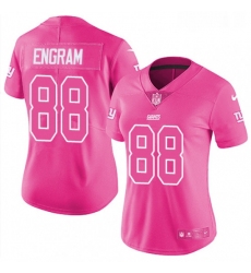 Womens Nike New York Giants 88 Evan Engram Limited Pink Rush Fashion NFL Jersey