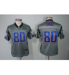Nike Youth New York Giants #80 Victor Cruz [Youth Grey Shadow Elite Jerseys]