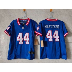 Youth New York Giants 44 Cam Skattebo Blue 2025 Draft F U S E  Throwback Untouchable Limited Stitched Jersey