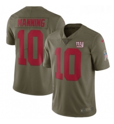 Youth Nike New York Giants 10 Eli Manning Limited Olive 2017 Salute to Service NFL Jersey