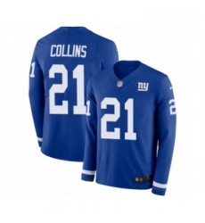 Youth Nike New York Giants 21 Landon Collins Limited Royal Blue Therma Long Sleeve NFL Jersey