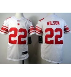 Youth Nike New York Giants 22 Wilson White Nike NFL Jerseys