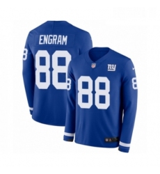 Youth Nike New York Giants 88 Evan Engram Limited Royal Blue Therma Long Sleeve NFL Jersey
