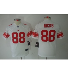 Youth Nike New York Giants 88# Hakeem Nicks White Limited Jerseys