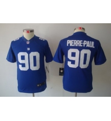 Youth Nike New York Giants 90 Pierre-Paul Blue Limited Jerseys